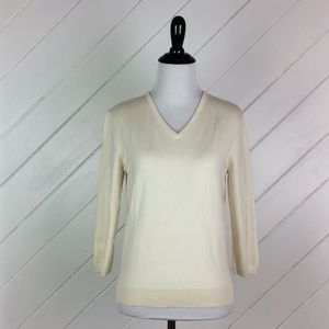 {Brooks Brothers} V-neck silk/nylon sweater